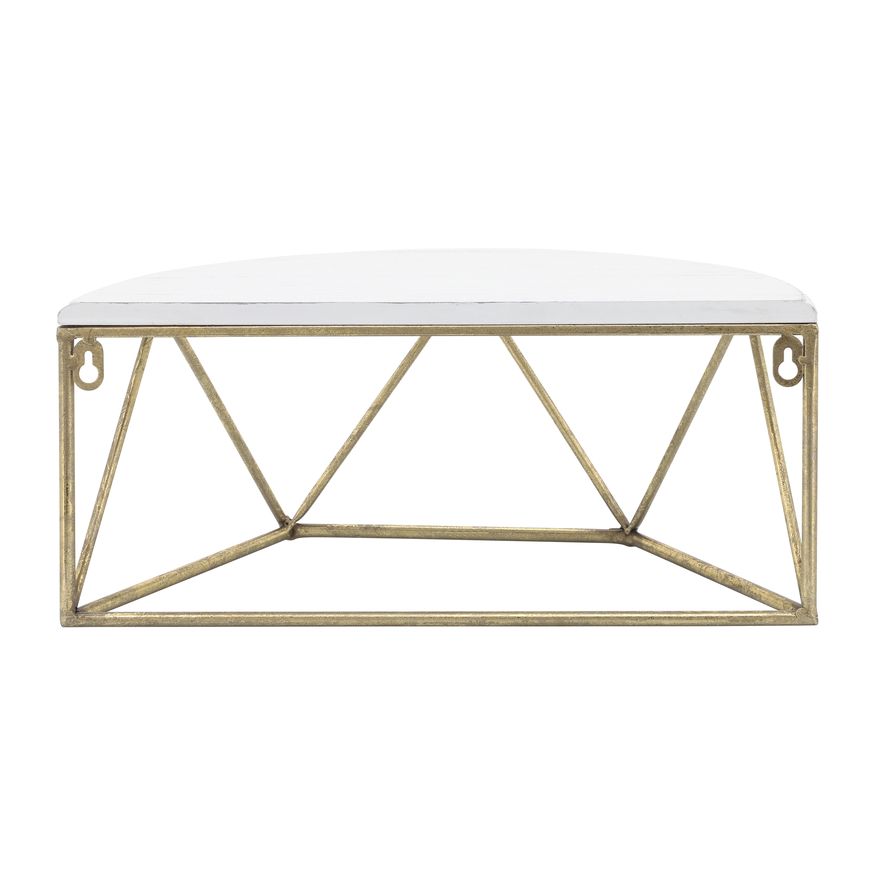 Sagebrook 16" Wood/Metal Demilune Wall Shelf - White