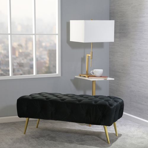 Sagebrook Black Tufted Bench