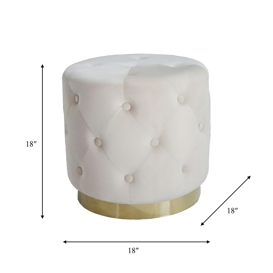 Sagebrook™ Cream Tufted Ottoman