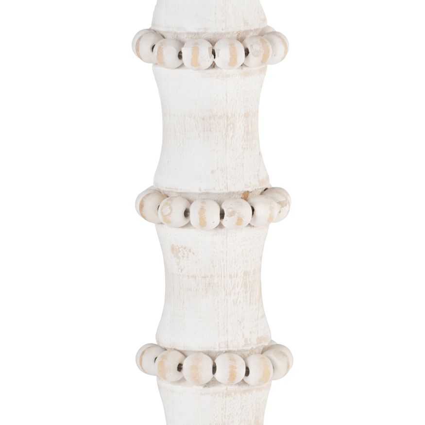 Sagebrook 14" Wood Antique Style Candle Holder - White