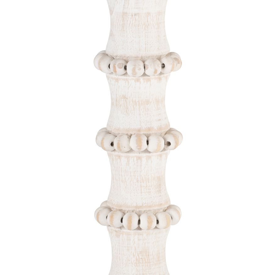 Sagebrook 13" Wood Antique Style Candle Holder - White