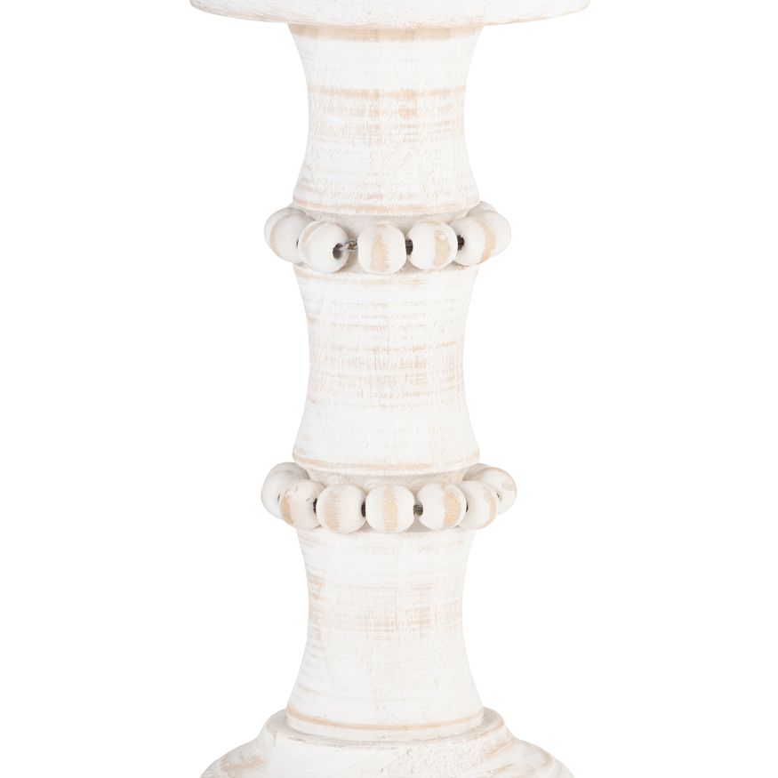 Sagebrook 11" Wood Antique Style Candle Holder - White