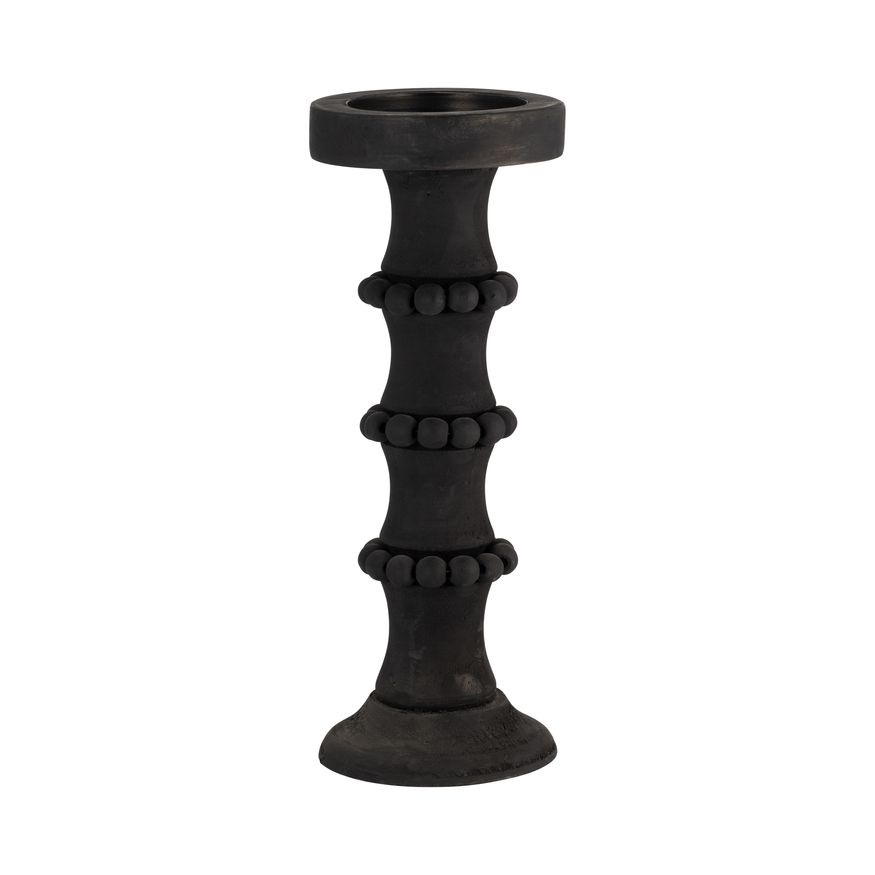 Sagebrook 13" Wood Antique Style Candle Holder - Black