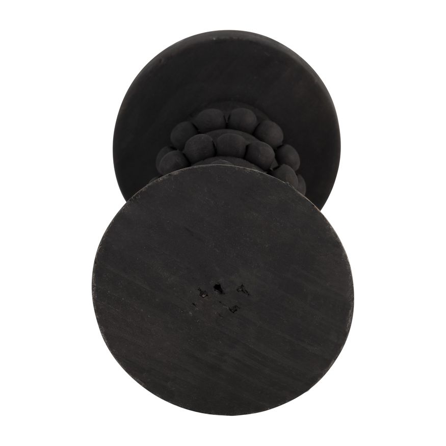 Sagebrook 13" Wood Antique Style Candle Holder - Black