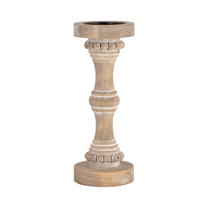 Sagebrook 14" Wooden Antique Style Candle Holder