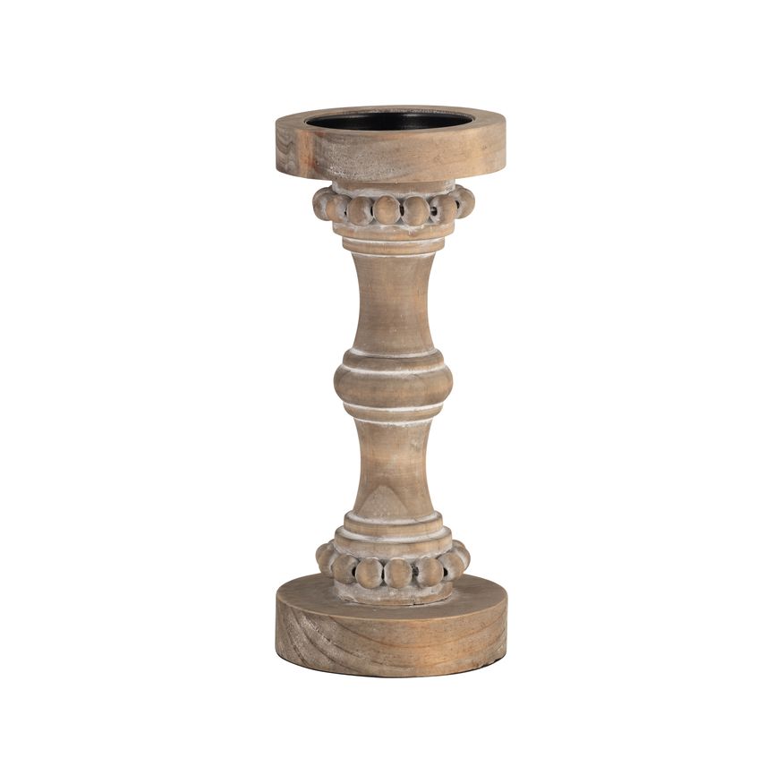 Sagebrook 14" Wooden Antique Style Candle Holder