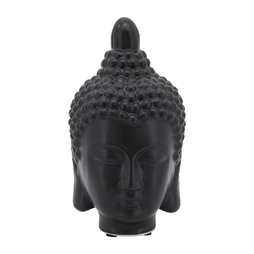 Sagebrook 10" Ceramic Buddha Head - Black