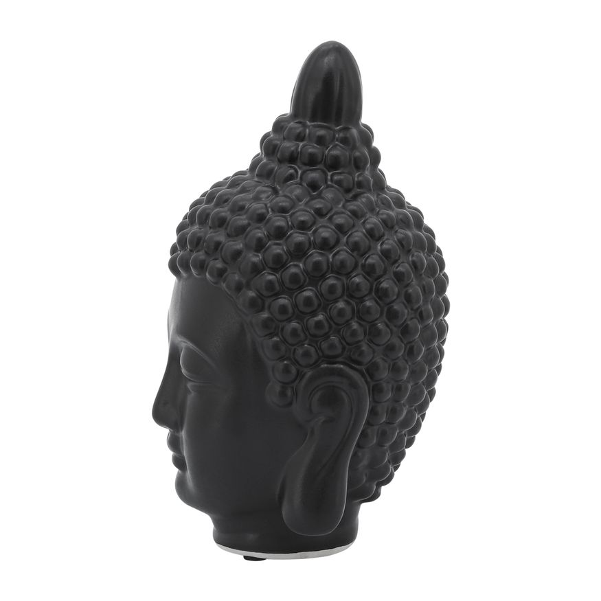 Sagebrook 10" Ceramic Buddha Head - Black