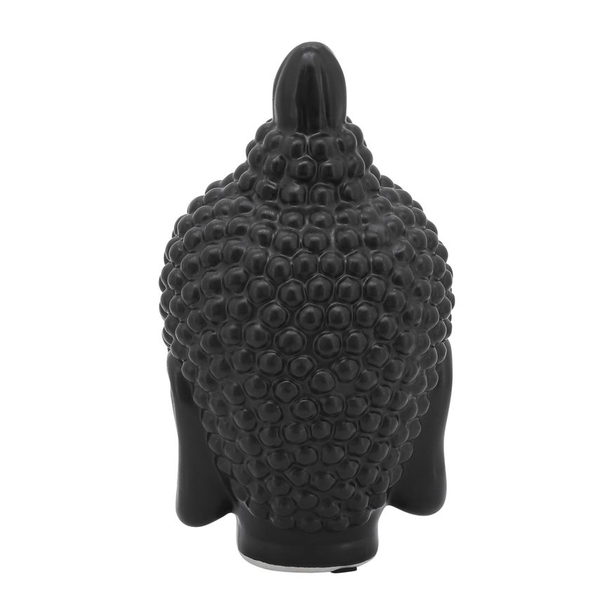 Sagebrook 10" Ceramic Buddha Head - Black