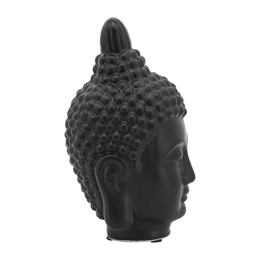 Sagebrook 10" Ceramic Buddha Head - Black