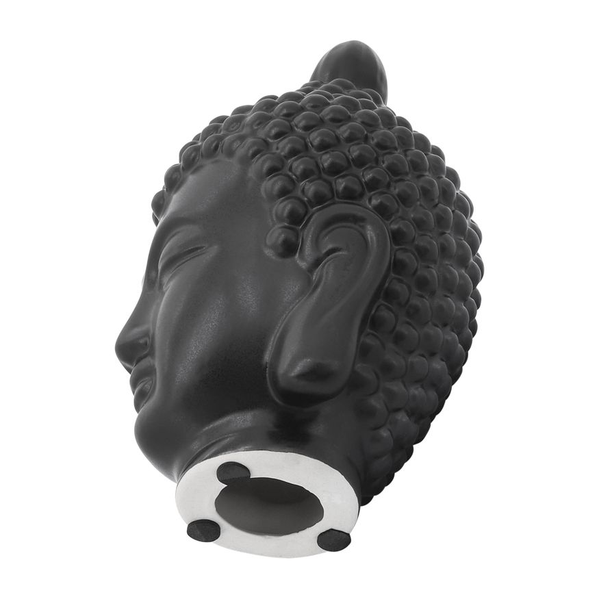 Sagebrook 10" Ceramic Buddha Head - Black