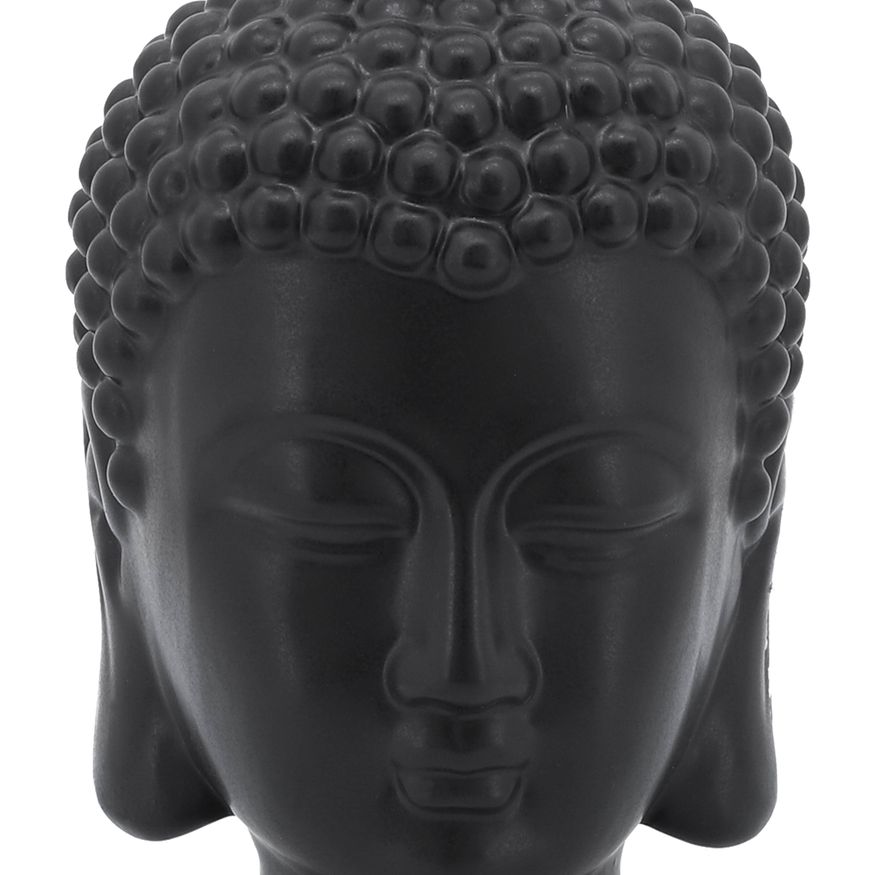 Sagebrook 10" Ceramic Buddha Head - Black