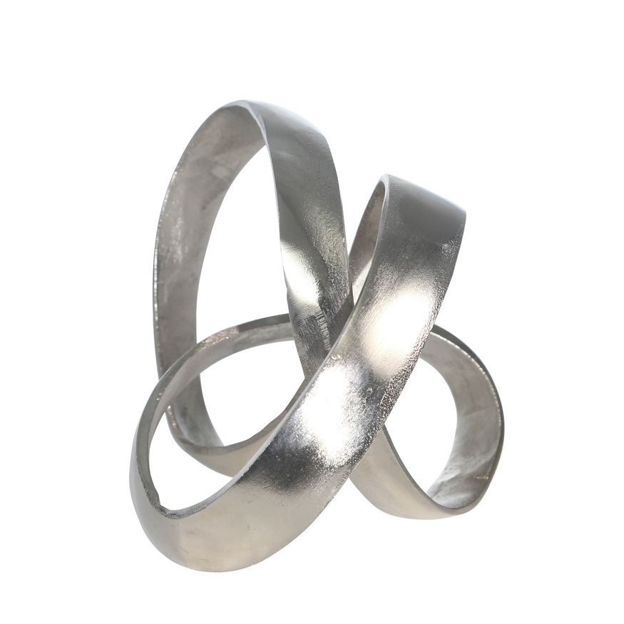 Sagebrook 7" Aluminum Knot Sculpture - Silver Matte