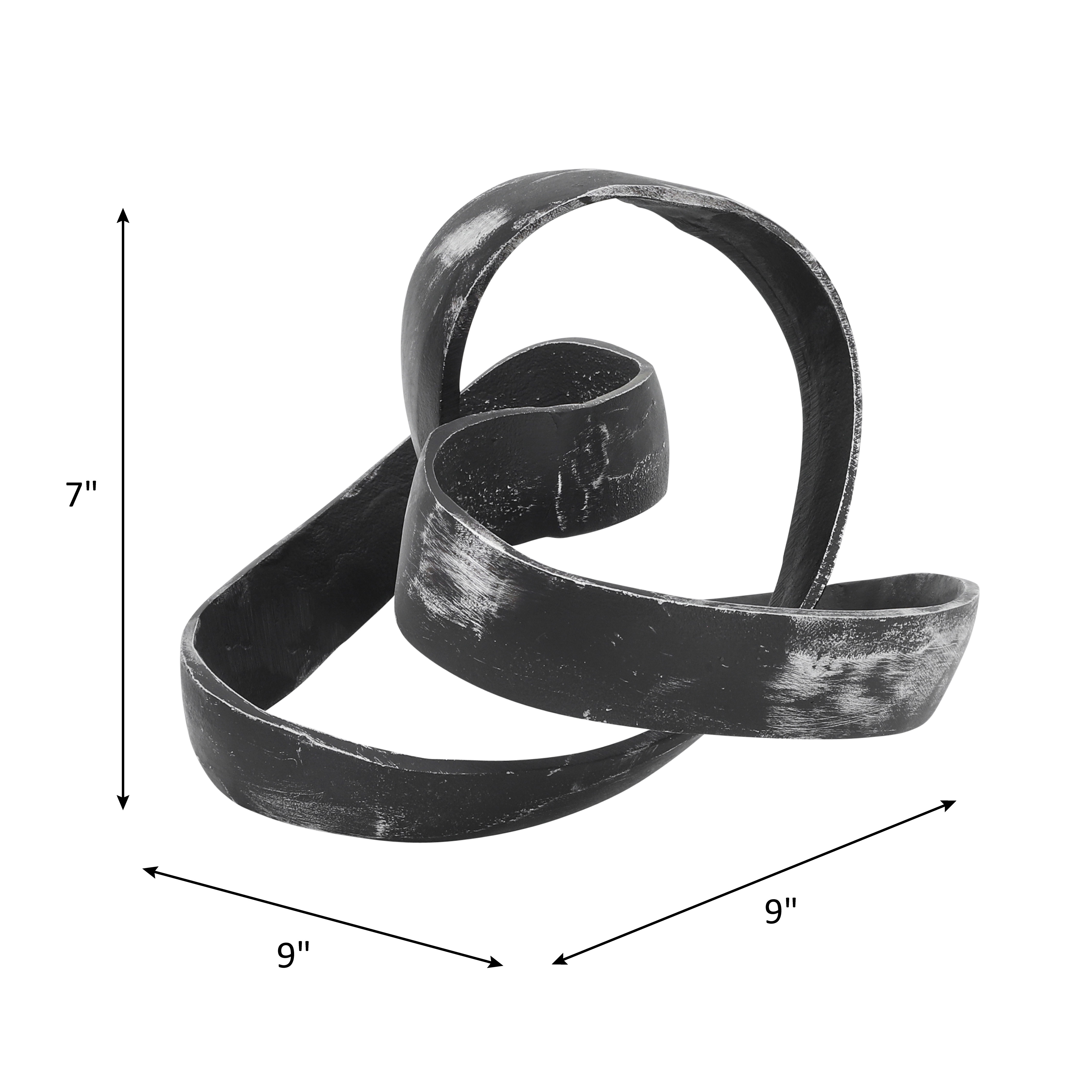 Sagebrook 7" Aluminum Knot Sculpture - Black