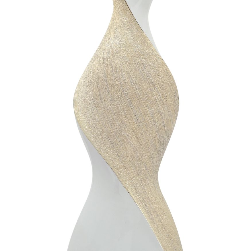 Sagebrook 24" Ceramic Twisted Vase - White/Gold