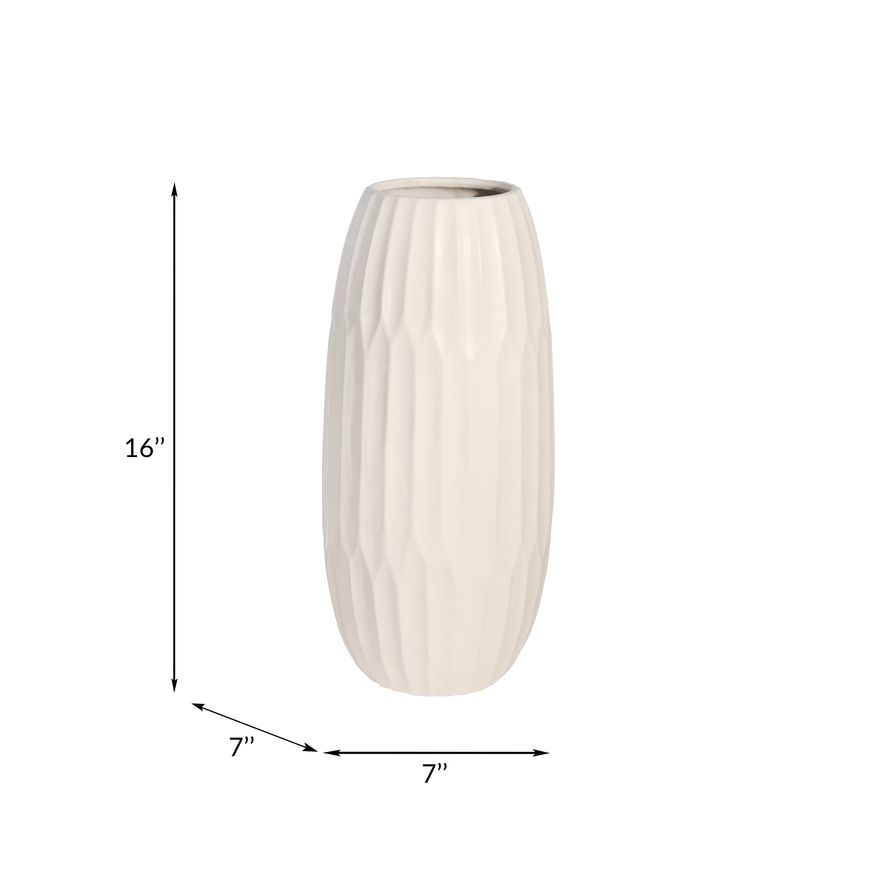 Sagebrook 16" Ceramic Vase - White