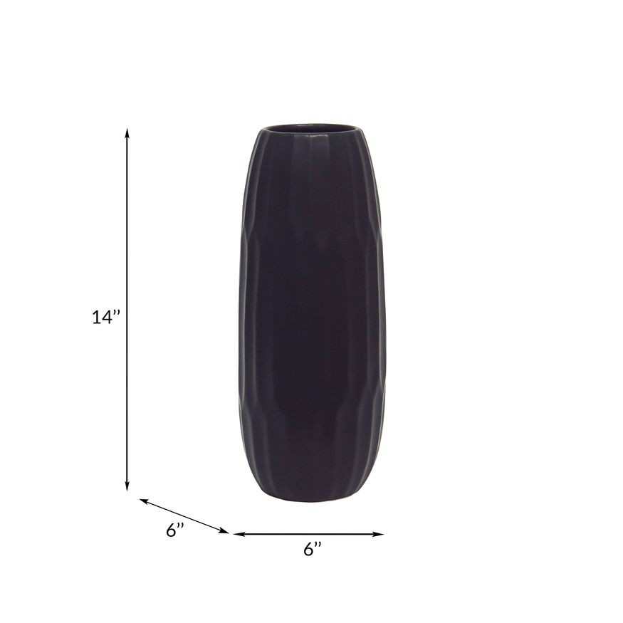 Sagebrook 14" Ceramic Vase - Black