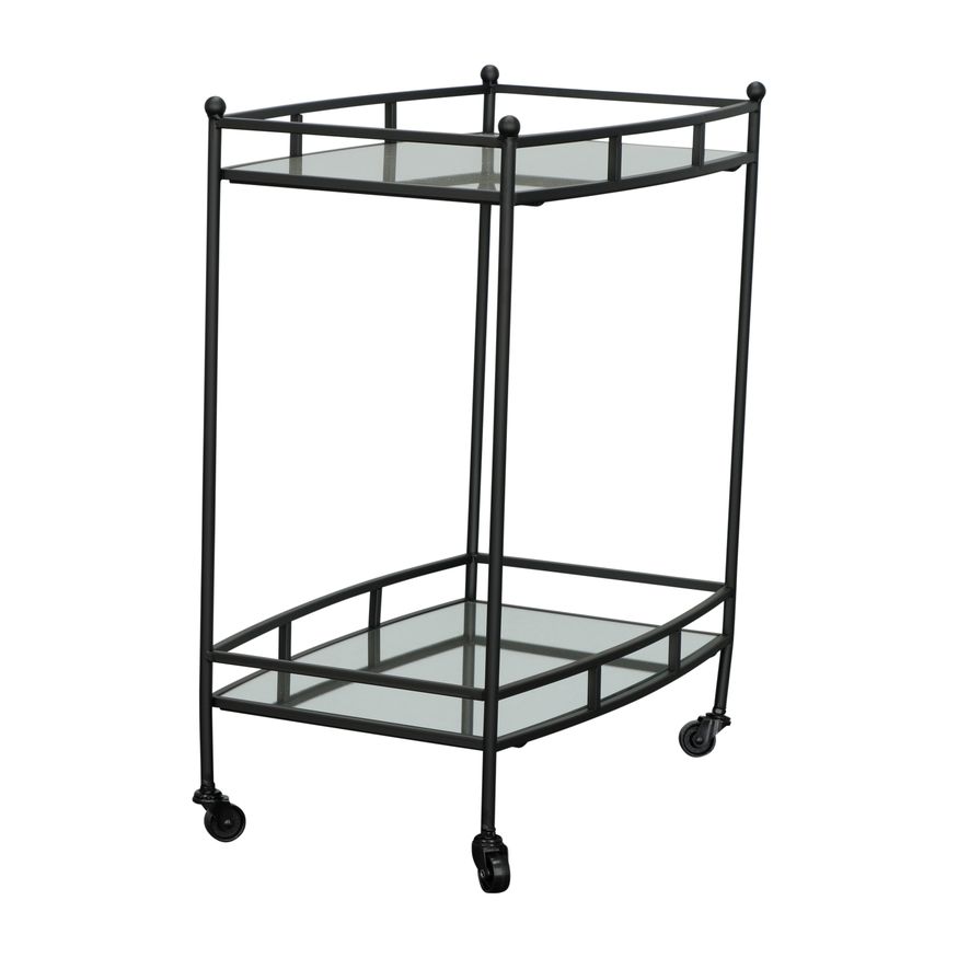 Sagebrook Two Tier Metal Bar Cart - Black