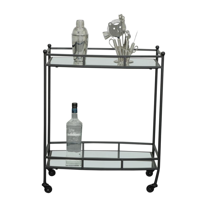 Sagebrook Two Tier Metal Bar Cart - Black