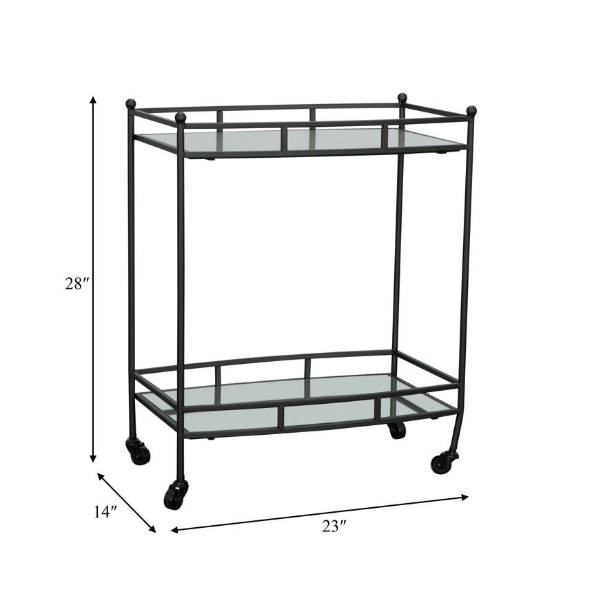 Sagebrook Two Tier Metal Bar Cart - Black