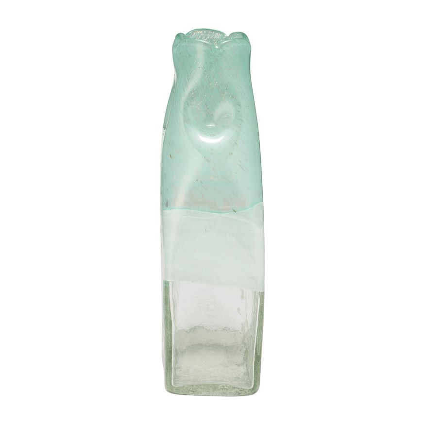 Sagebrook 13" Glass Bottle Vase - Aqua Haze