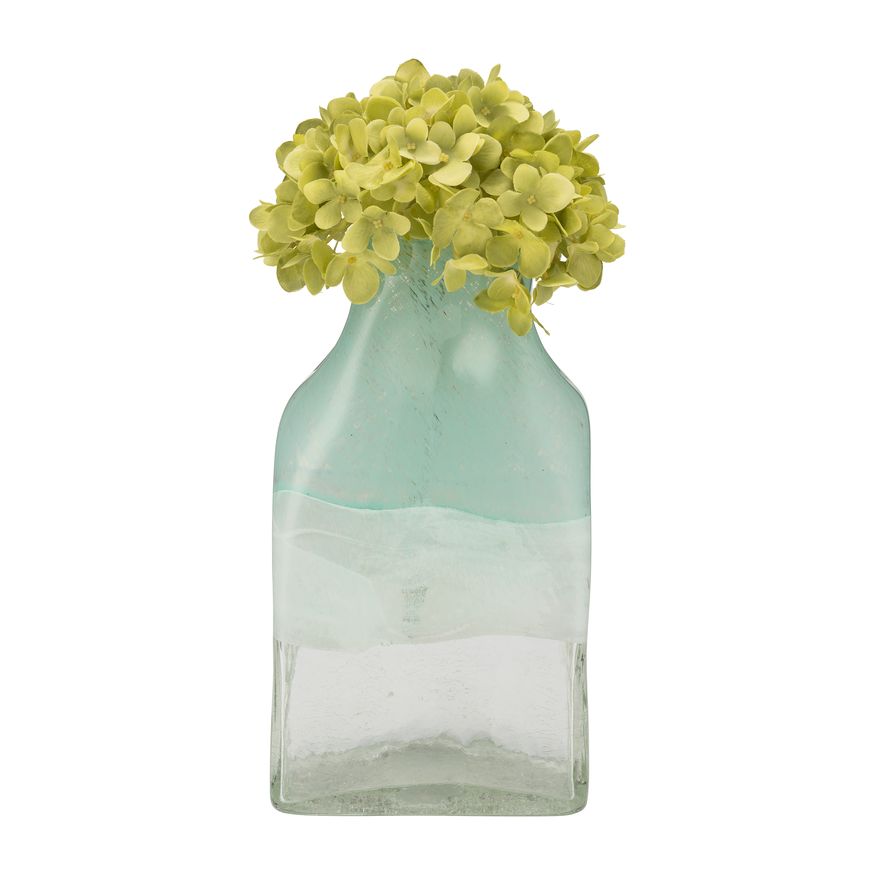 Sagebrook 13" Glass Bottle Vase - Aqua Haze