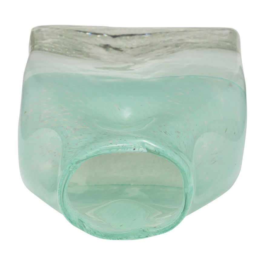 Sagebrook 13" Glass Bottle Vase - Aqua Haze