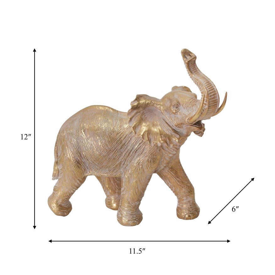 Sagebrook 12" Resin Elephant Decoration - Gold