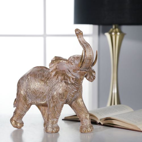 Sagebrook 12" Resin Elephant Decoration - Gold