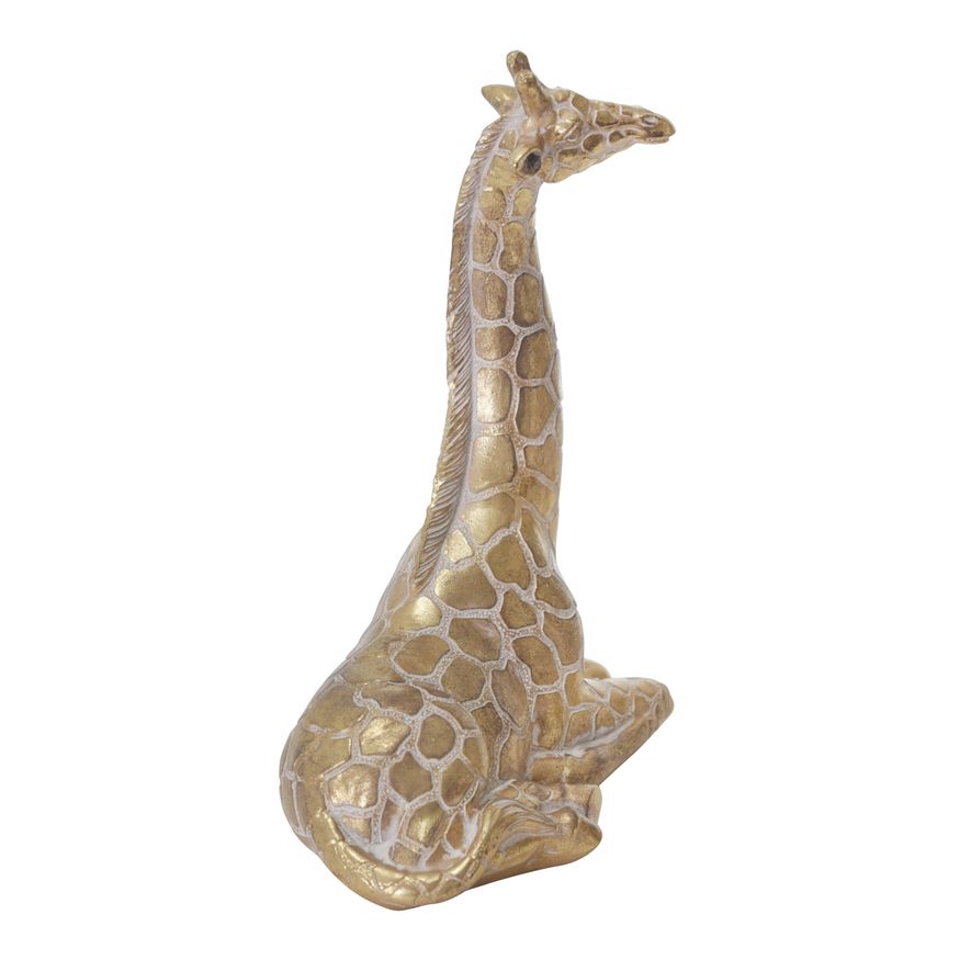 Sagebrook 10" Resin Sitting Giraffe - Gold