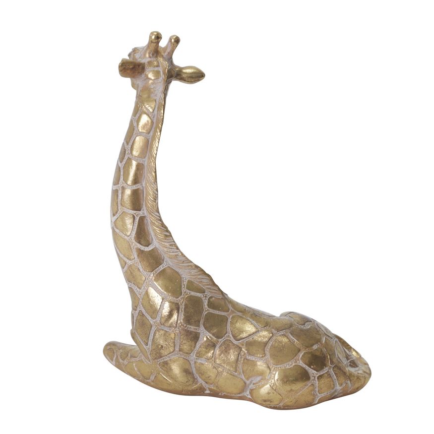 Sagebrook 10" Resin Sitting Giraffe - Gold