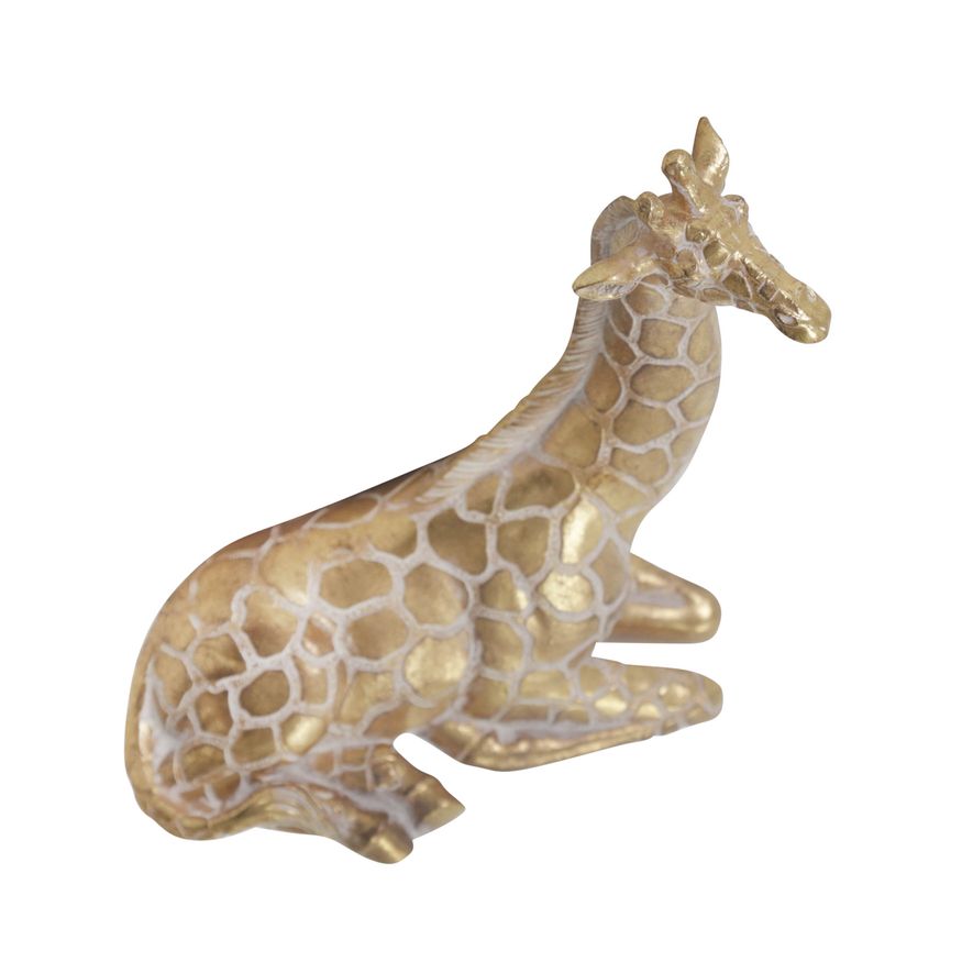 Sagebrook 10" Resin Sitting Giraffe - Gold