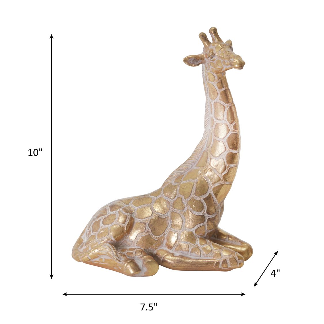 Sagebrook 10" Resin Sitting Giraffe - Gold