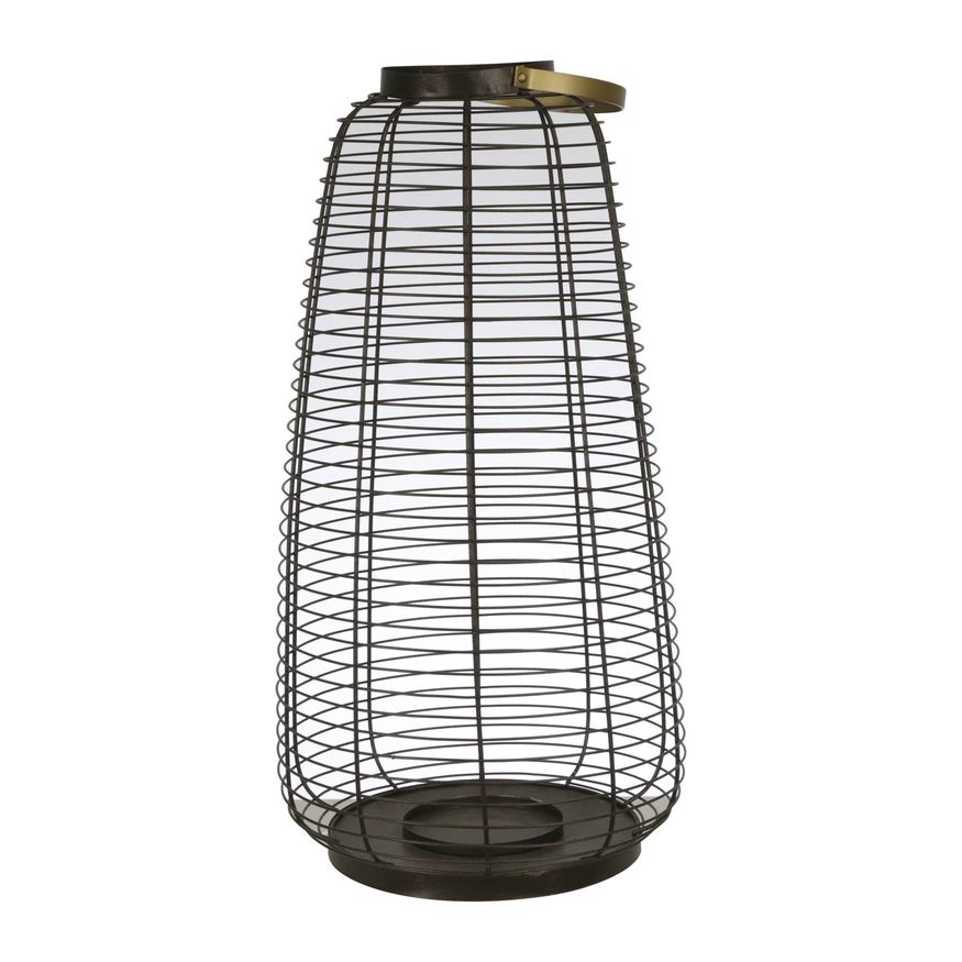 Sagebrook - 24" Metal Wire Cage Hurricane in Black