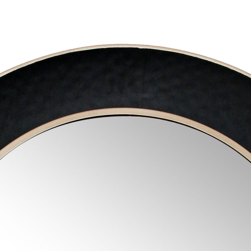 Sagebrook Metal Round Mirror With Goldrim - Black