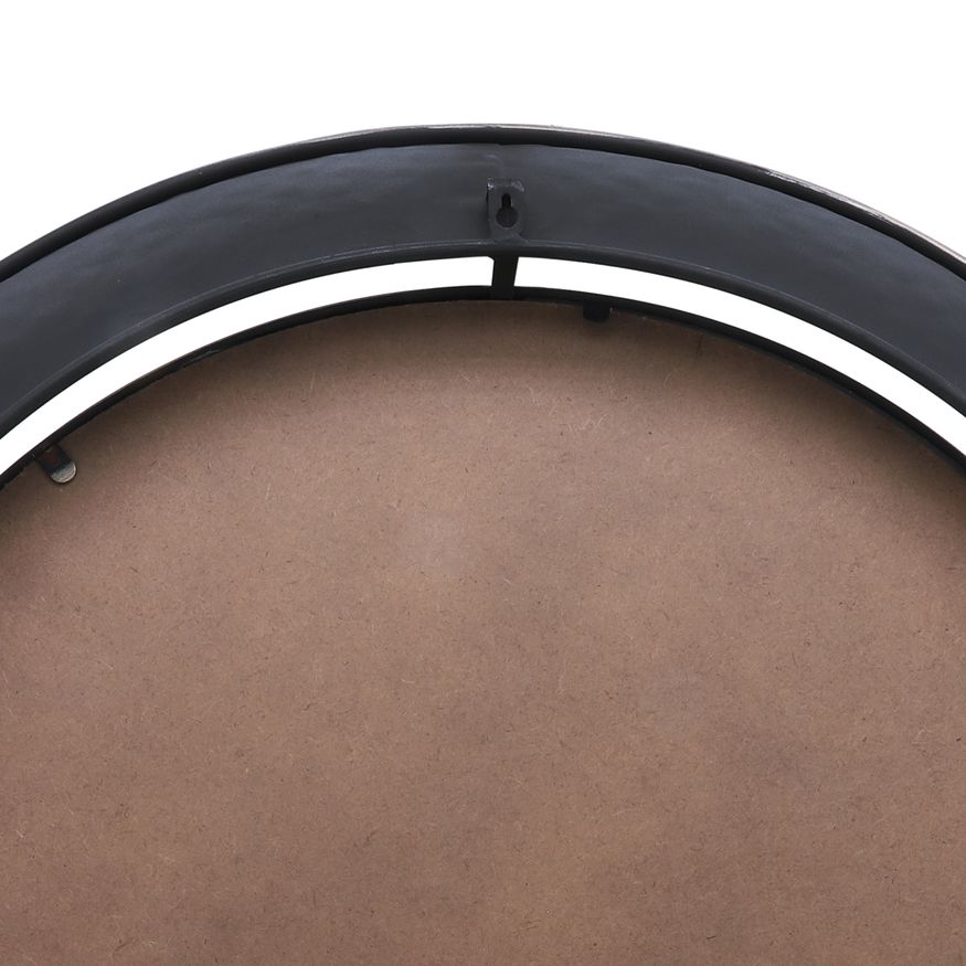 Sagebrook Metal Round Mirror With Goldrim - Black