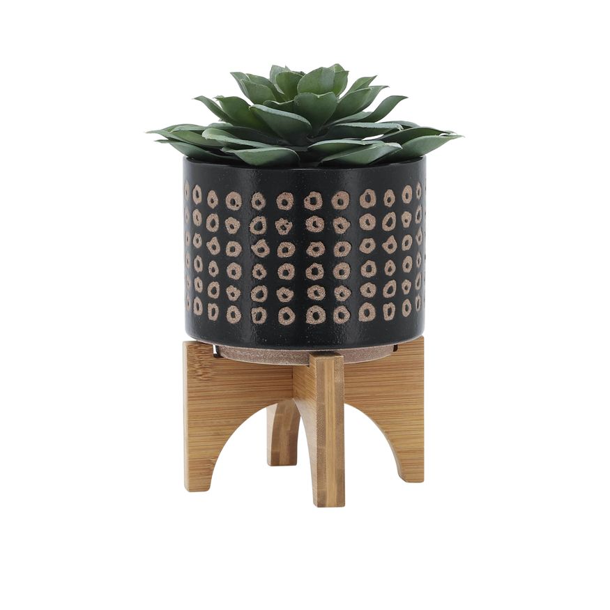 Sagebrook 5" Ceramic Planter On Stand - Brown