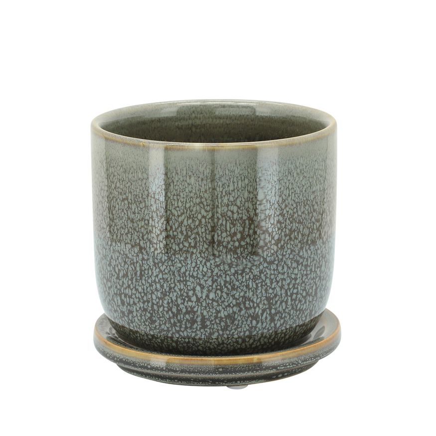 Sagebrook 5" Ceramic Planter With Saucer