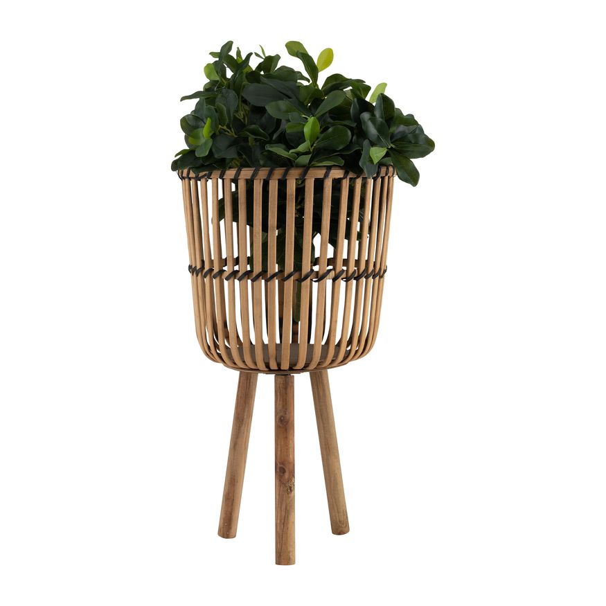 Sagebrook 11"/13"/15" Bamboo Footed Planters (Set Of 3) - Natural