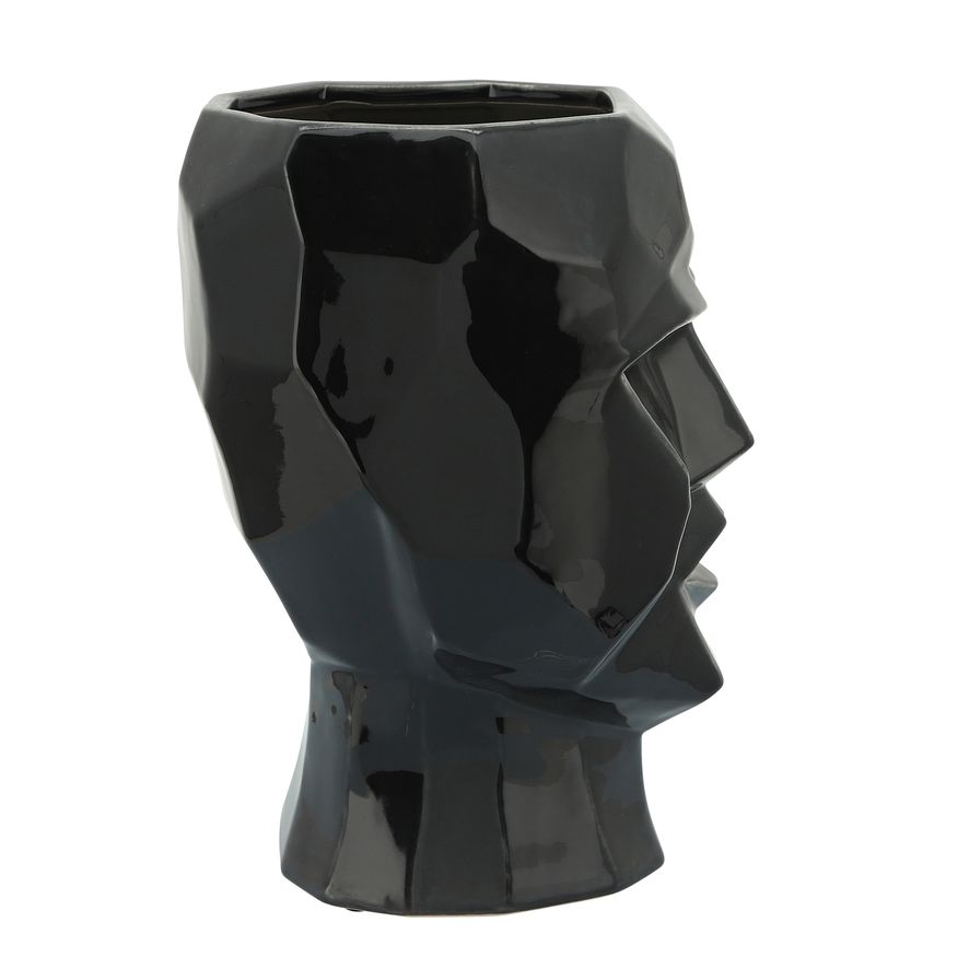 Sagebrook - 12" Ceramic Face Vase in Black