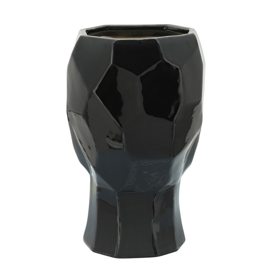 Sagebrook - 12" Ceramic Face Vase in Black