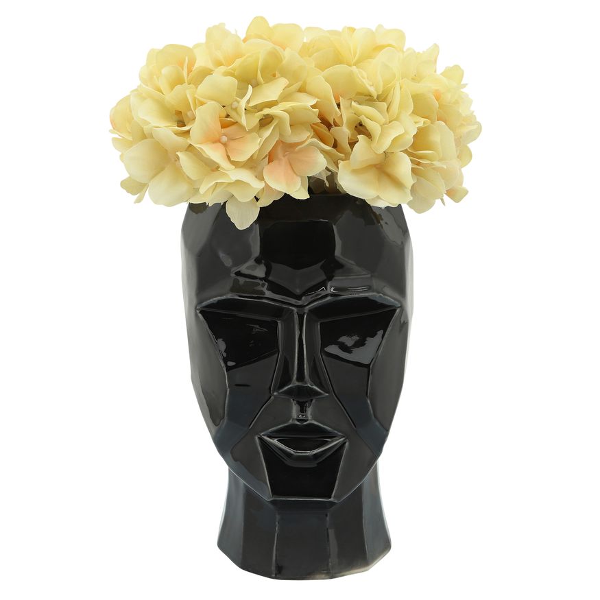 Sagebrook - 12" Ceramic Face Vase in Black