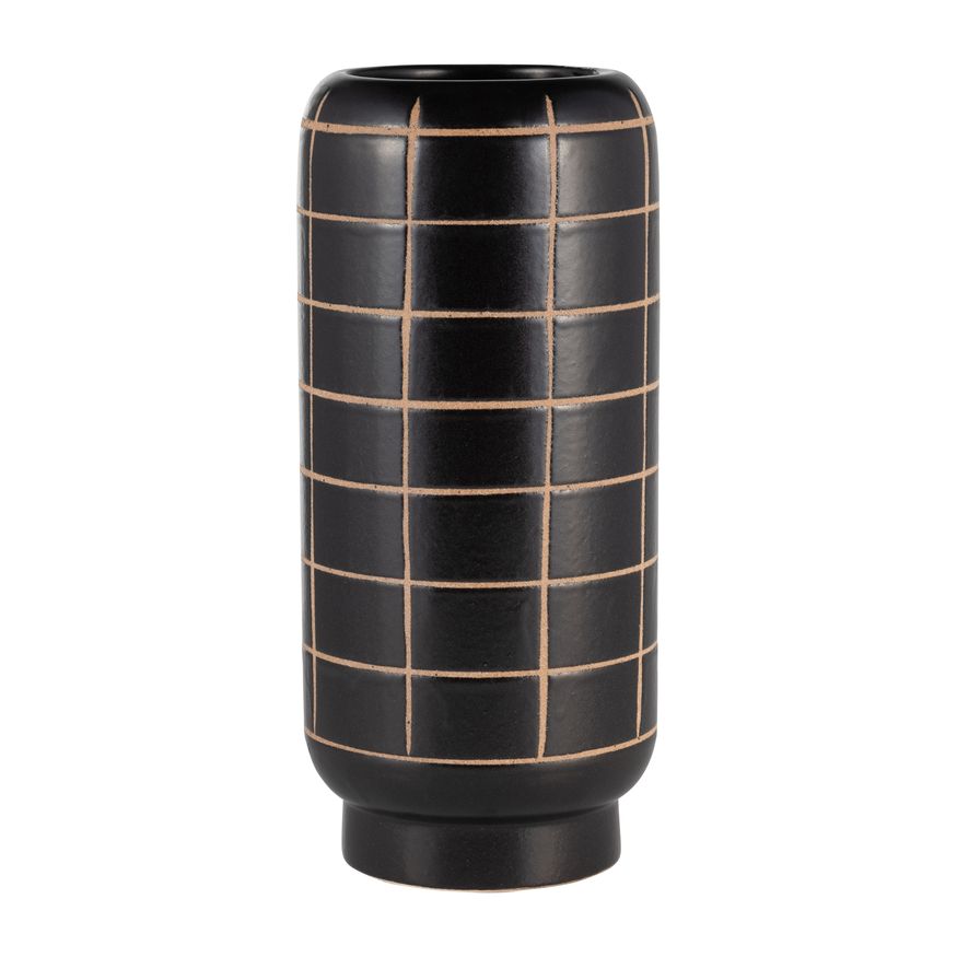 Sagebrook - 13" Ceramic Patterned Vase in Black