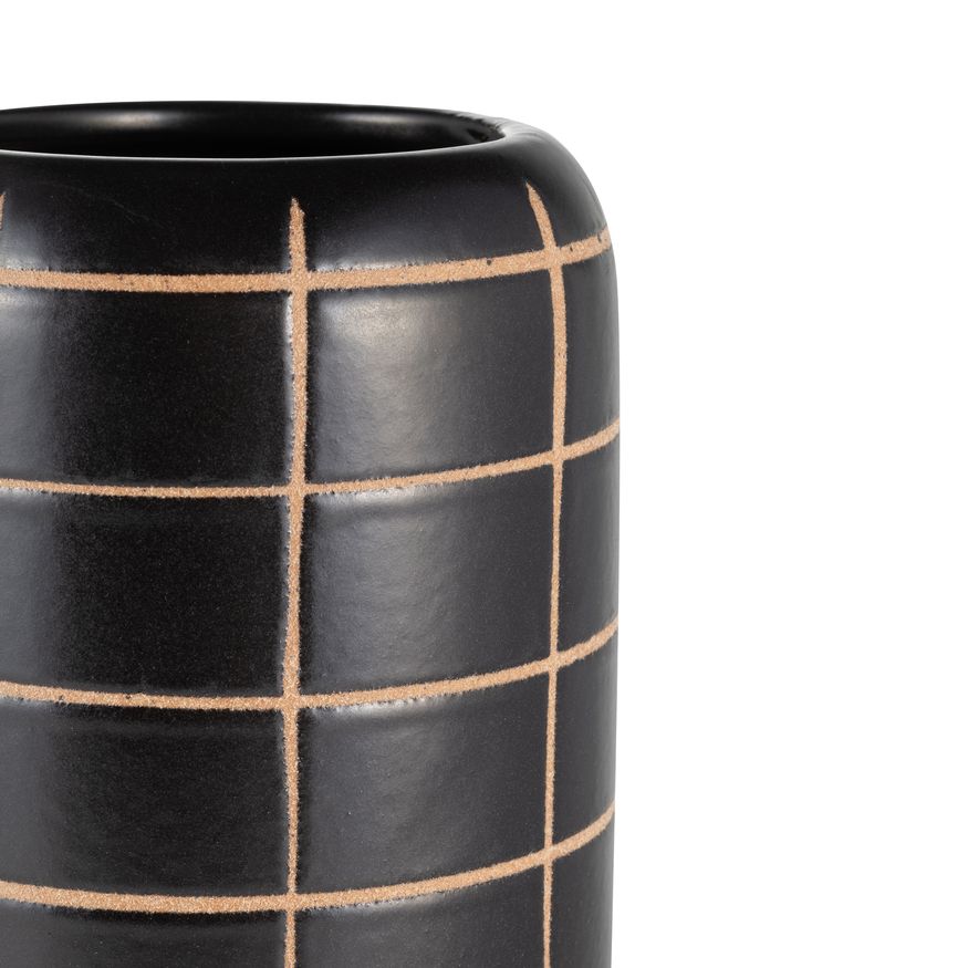 Sagebrook - 13" Ceramic Patterned Vase in Black