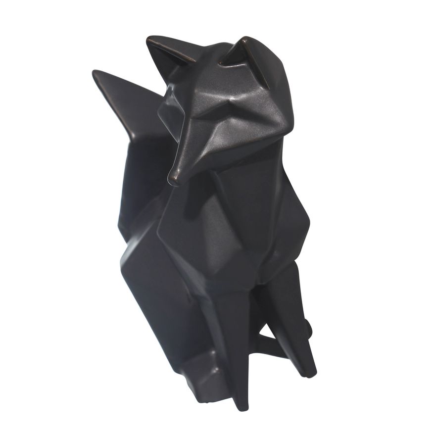 Sagebrook 10" Ceramic Modern Fox Figurine - Black