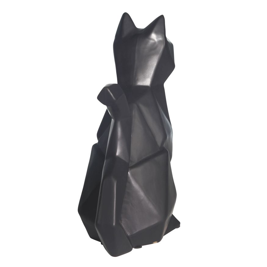 Sagebrook 10" Ceramic Modern Cat Figurine - Black