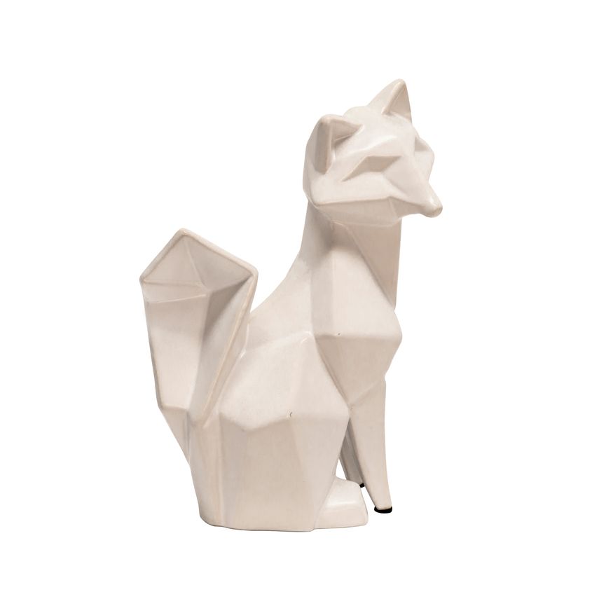 Sagebrook 10" Ceramic Modern Fox Figurine - White