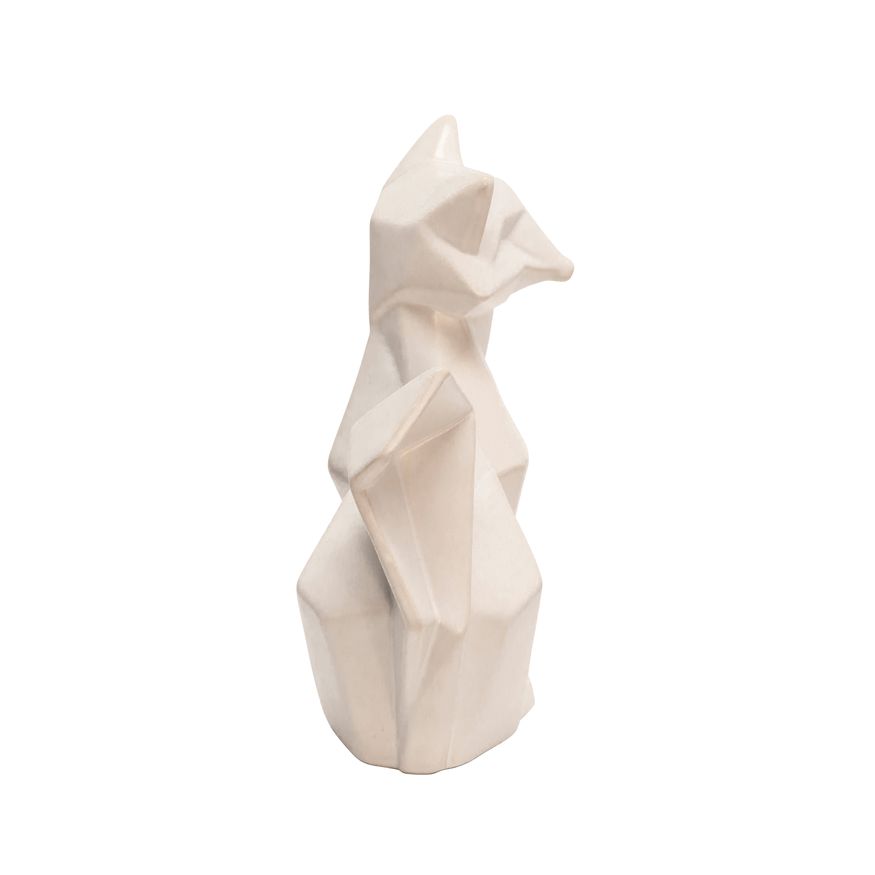 Sagebrook 10" Ceramic Modern Fox Figurine - White