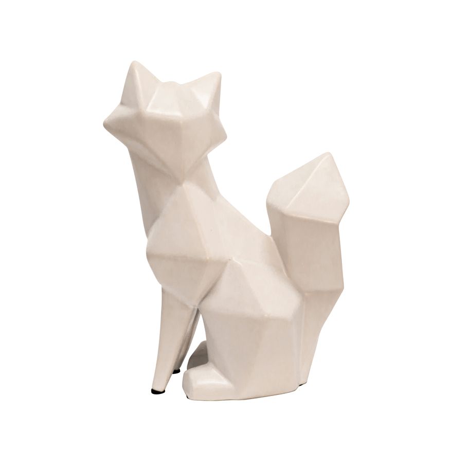 Sagebrook 10" Ceramic Modern Fox Figurine - White