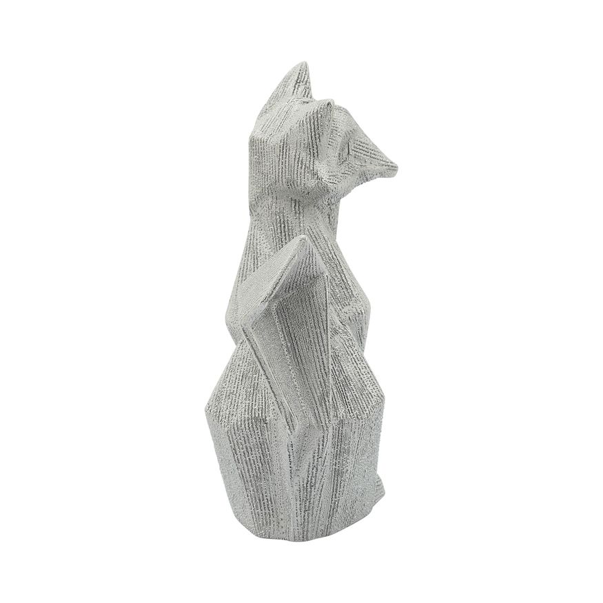 Sagebrook 10" Ceramic Beaded Fox Figurine - Silver